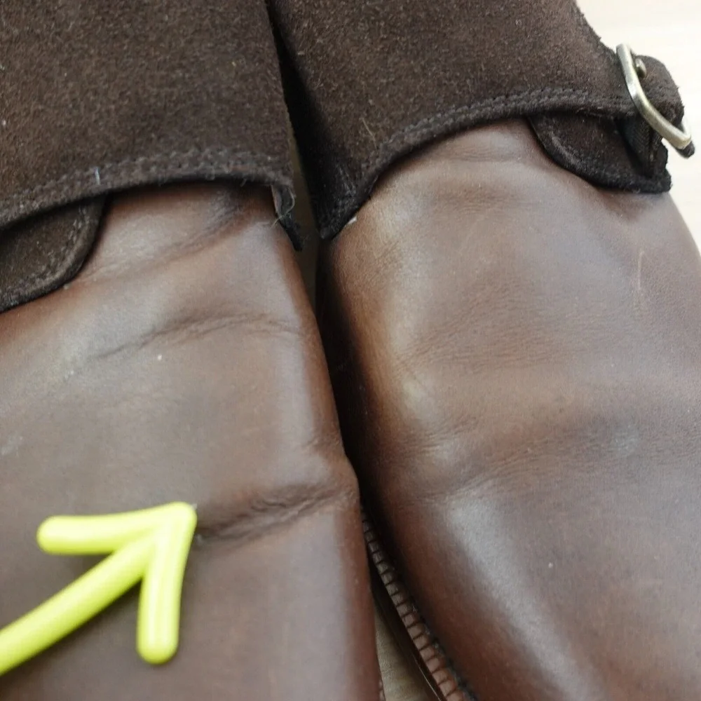 Double Monk Strap Leather Shoes Mens 11.5 GORDON RUSH‎ Harper Formal Chocolate
